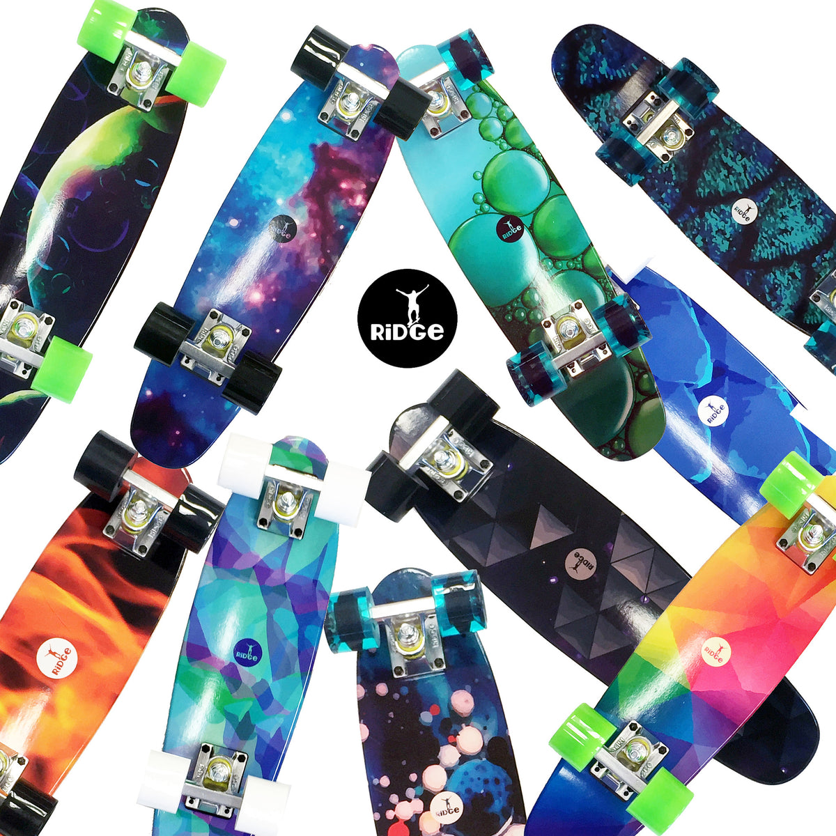 Complete 55cm Maple Wooden Retro 22" Mini Cruiser Board By Ridge - View #3