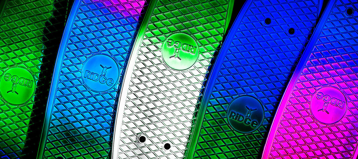 Ridge Skateboards Cruiser 22'' Con Griptape – Tavola In Plastica Con Ruote 59mm 78A E Cuscinetti ABEC 7
