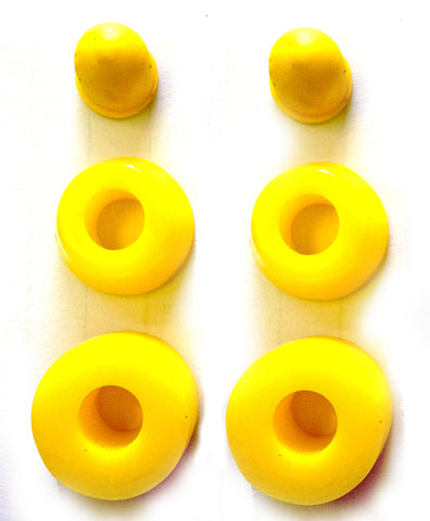 Ridge Retro Cruiser Skateboard Cushions 90A Yellow Bushings and Pivot Cups Set