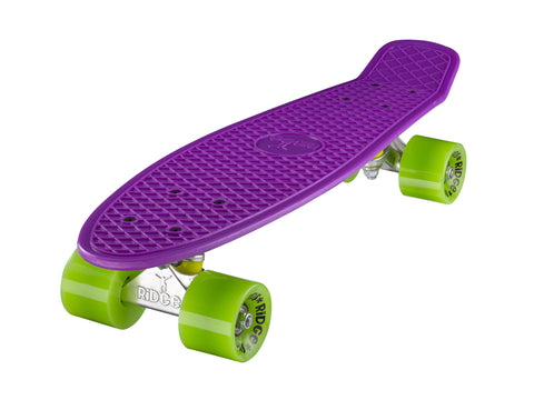 Ridge Skateboards Mini Cruiser 22x6” – Acero Canadese, Ruote 59mm 78A, Pronto Per L’Uso, Tanti Motivi!
