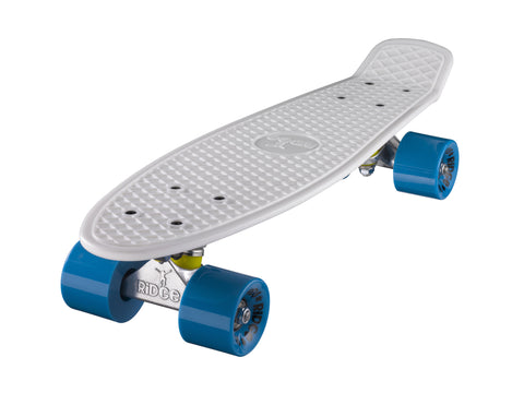 Ridge 22" Mini Cruiser complete board in white with a choice of 12 wheel colours