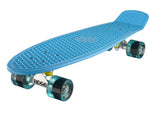 Ridge 27" Big Brother Mini Cruiser complete board skateboard in blue with 12 wheel colours