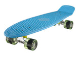 Ridge 27" Big Brother Mini Cruiser complete board skateboard in blue with 12 wheel colours