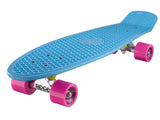 Ridge 27" Big Brother Mini Cruiser complete board skateboard in blue with 12 wheel colours