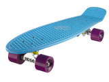 Ridge 27" Big Brother Mini Cruiser complete board skateboard in blue with 12 wheel colours