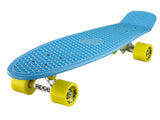 Ridge 27" Big Brother Mini Cruiser complete board skateboard in blue with 12 wheel colours