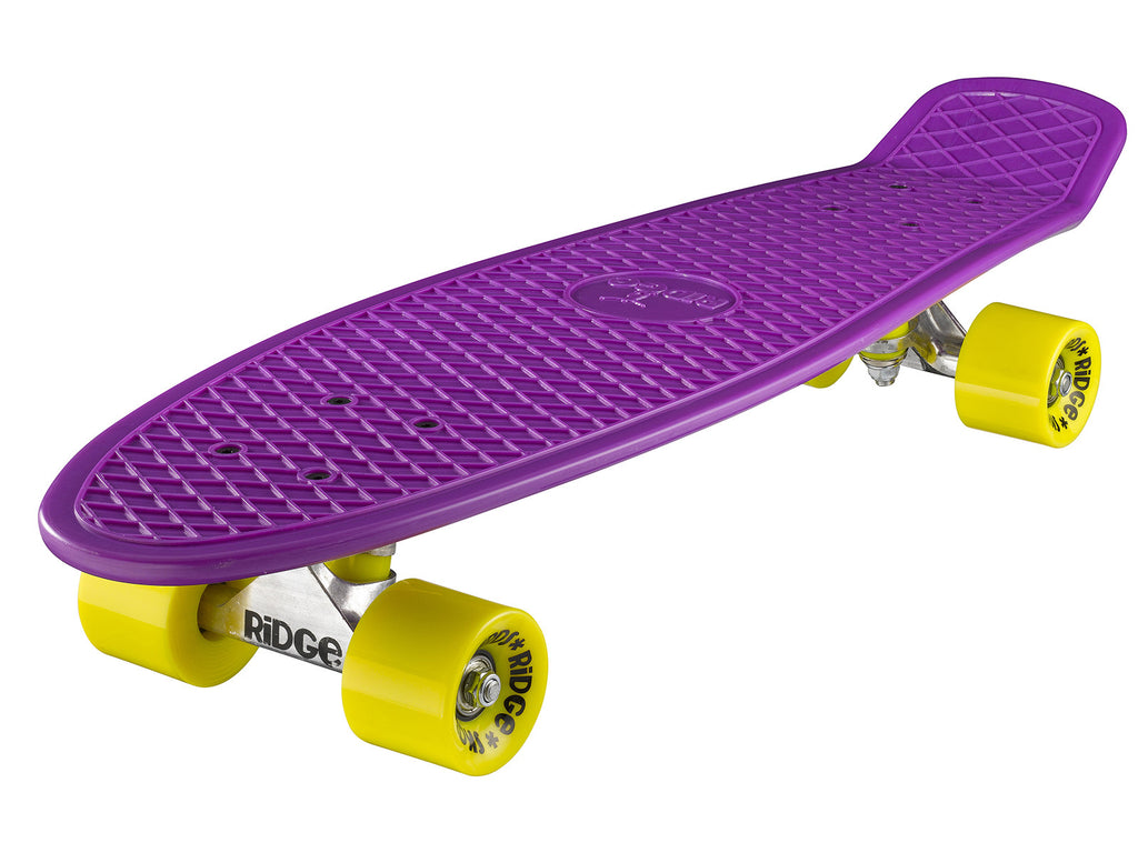 Ridge Skateboards Mini Cruiser Ridge Pastels Mini Cruiser Skateboard 22" - UK Made, Custom Colors, Soft Wheels Skateboard For Kids