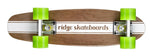 Ridge 22" Maple Wood Mini Cruiser Board: Dark Dye with 12 wheel colours