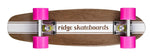 Ridge 22" Maple Wood Mini Cruiser Board: Dark Dye with 12 wheel colours