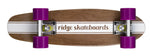 Ridge 22" Maple Wood Mini Cruiser Board: Dark Dye with 12 wheel colours