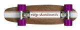 Ridge 22" Maple Wood Mini Cruiser Board: Dark Dye with 12 wheel colours