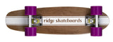 Ridge 22" Maple Wood Mini Cruiser Board: Dark Dye with 12 wheel colours