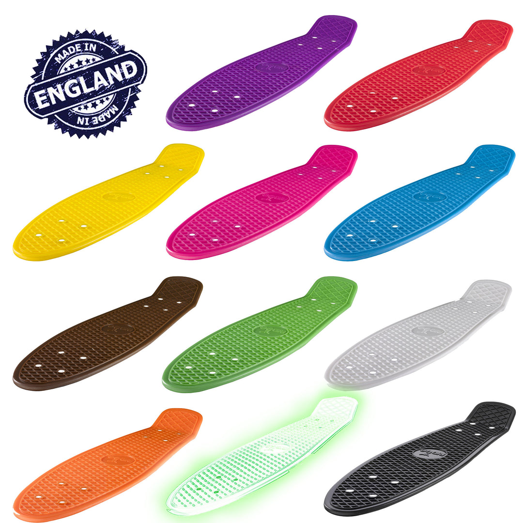 Ridge Big Brother Nickel 69 Cm Mini Cruiser Skateboard - Glow-in-the-Dark Deck, 59mm Weiche Rollen, Komplett Montiert