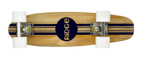 Ridge 22" Original Wooden Mini Maple Cruiser complete stripe board with a choice of 12 wheel colours